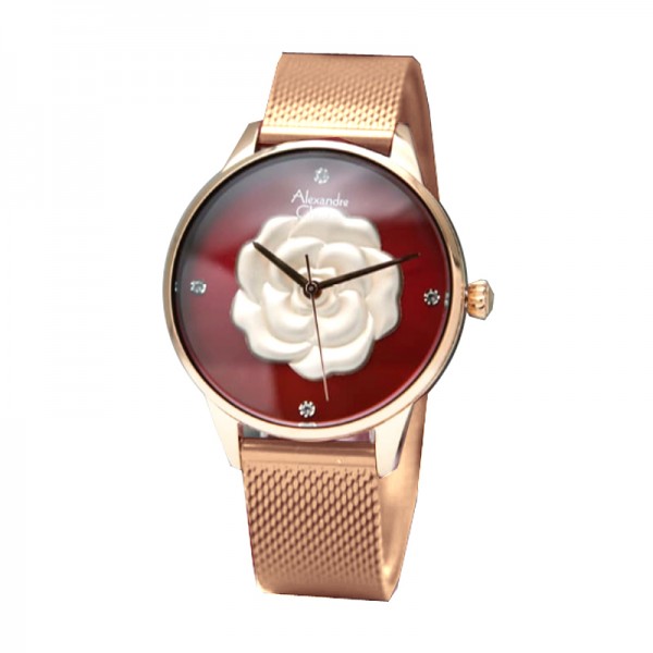 Alexandre Christie AC 2723 Rosegold Red LHBRGRE NEW